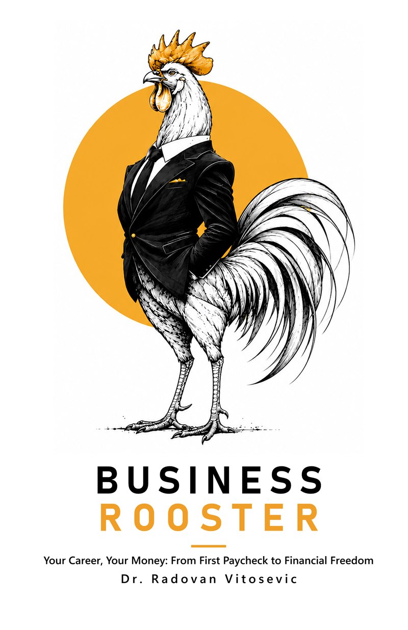 Business Rooster book cover, Your Career Your Money: From First Paycheck to Financial Freedom, by Dr. Radovan Vitosevic