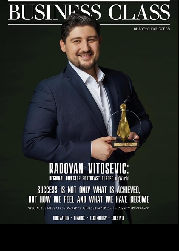 Business Class magazine cover with Radovan Vitosevic